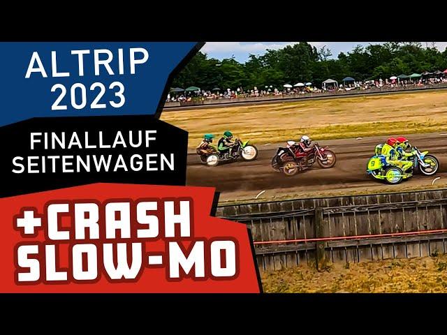 [CRASH + RACE STOP] Final run sidecar combinations Altrip dirt track racing 2023