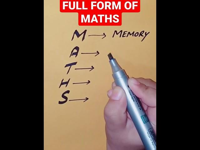 FULL FORM OF MATHS#maths #MATHSFUN#shorts #viral