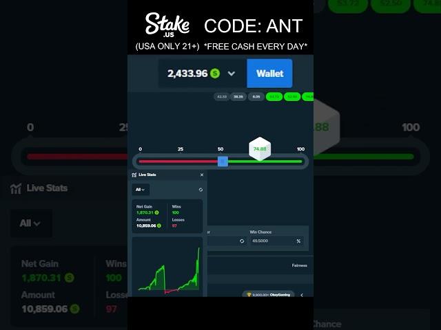 $500 TO $10,000 IN 30 SECONDS #dicestrategy #stake #dice