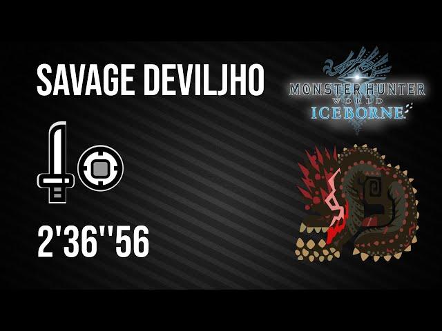 MHW Iceborne | Savage Deviljho Solo (Sword and Shield | SnS) - 2'36''56