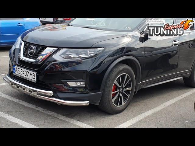 Дуга переднего бампера Nissan Qashqai 2 J11 двойная Shark