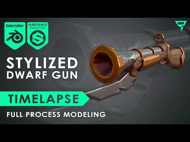 Stylized Dwarf Gun - 3D Modeling Timelapse