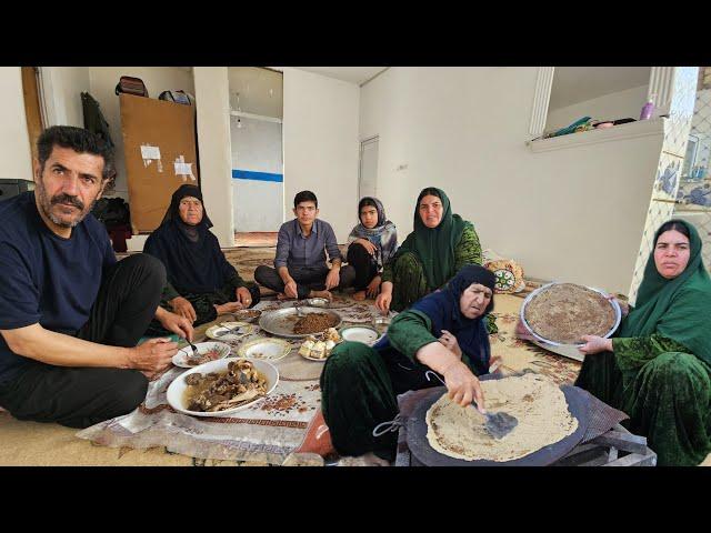 Art and Education of Baking Oak Bread by Grandmother and Mrs. Farideh