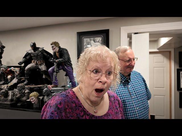 My Family Visits The Batcave For The First Time!! Batman Statue Collector Collection Room Tour!