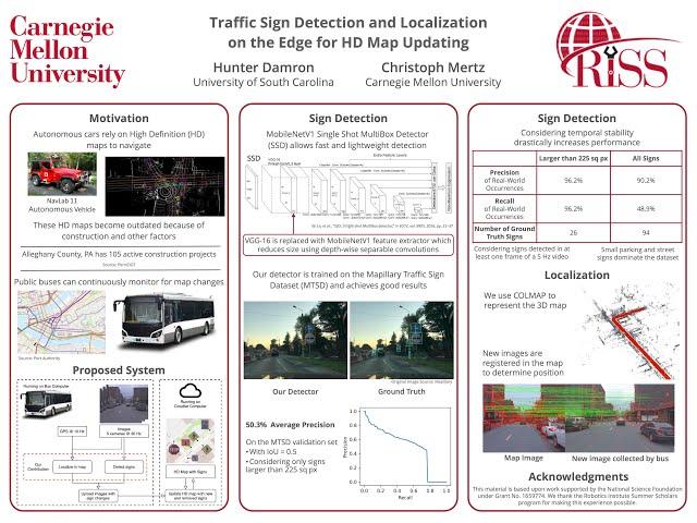 Detection and Localization on the Edge for HD Map: Carnegie Mellon RI Summer Scholar Hunter Damron