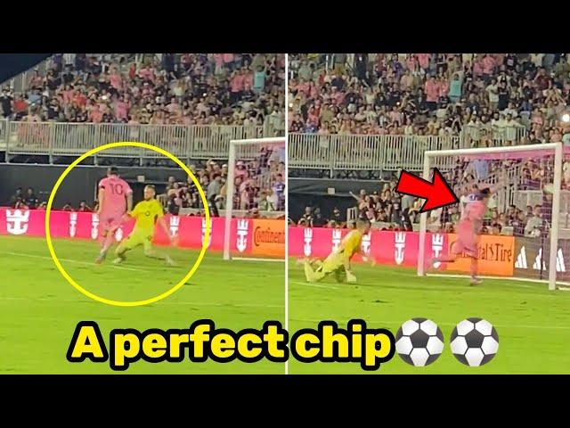 Messi chips to score a SUPERB GOAL in the 87th minute during Inter Miami vs Montreal match