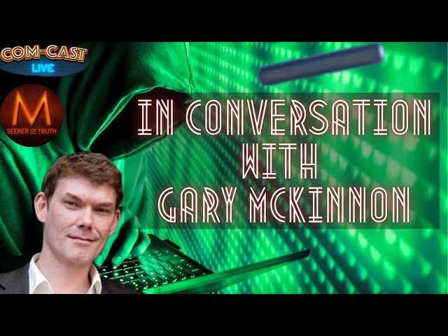 Gary McKinnon with Ickonic Media and 'M' at the Com-Cast festival in Kegworth, January 2023.