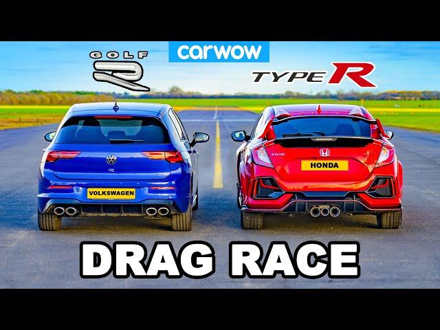 VW Golf R v Civic Type R - DRAG RACE