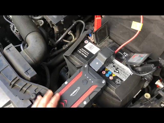 How to perform a car jump start with Protable Jump Starter Pack 1200A Peak Battery Booster Audi A1