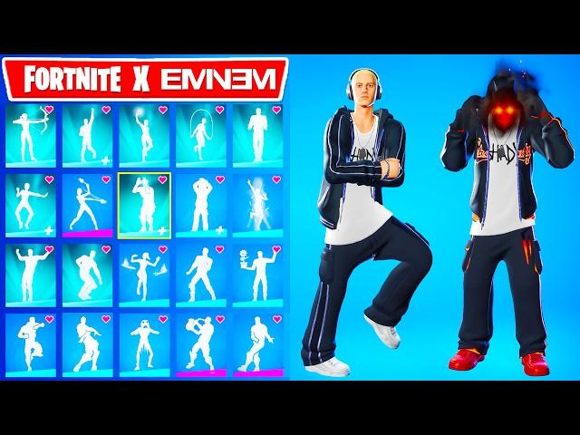 Fortnite EMINEM Skin Showcase with Icon Series Emotes & Legendary Dances (Slim Shady, Mask Up)