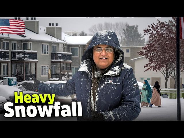 HEAVY SNOWFALL in Houston  REAL wali Snow Hogye  ( Part-1)