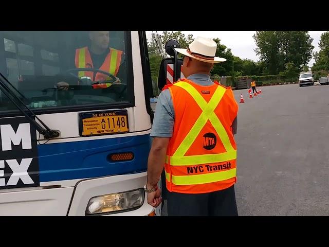 MTA NYCT DOB CDL Training Video - Description and Demonstration of off-set parking to the right