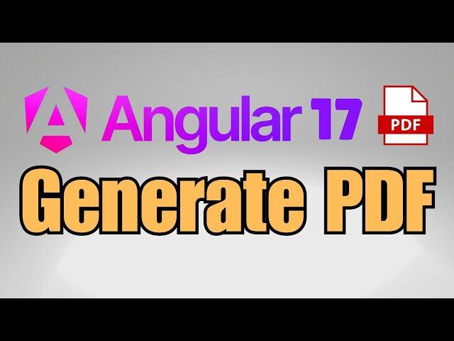 How to generate PDF in Angular 17?