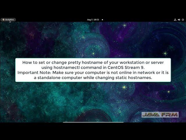 How to set or change pretty hostname using hostnamectl command in CentOS Stream 9