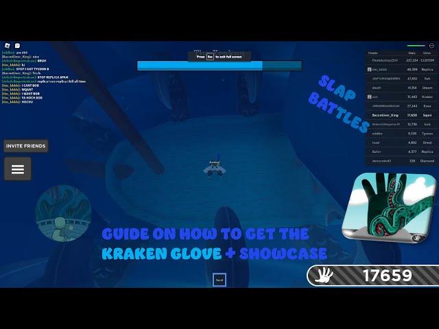 How to get the KRAKEN GLOVE Guide Tips and Tricks + Showcasing the Kraken glove! | Slap Battles SB