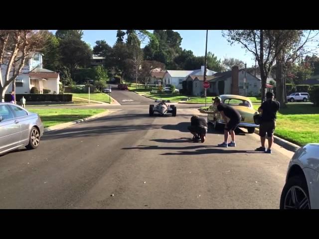 Ralph Biase.  Formula race car.  On the public streets