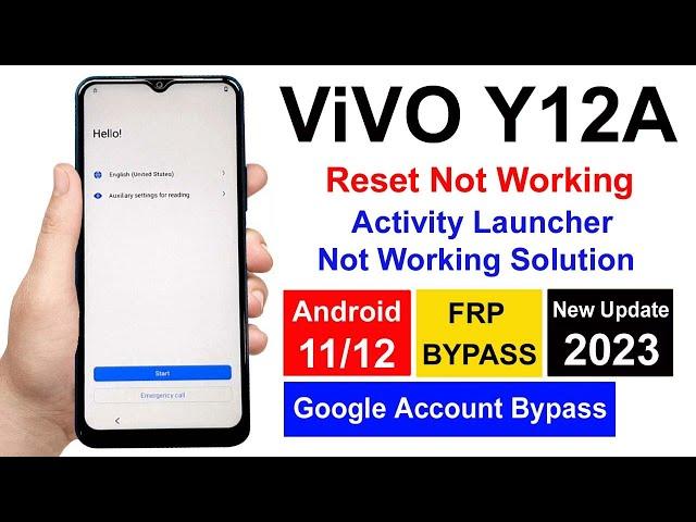 Vivo Y12A (V2102) Frp Unlock/Reset Google Account Android 11/12 | Reset Not Working Without Pc |