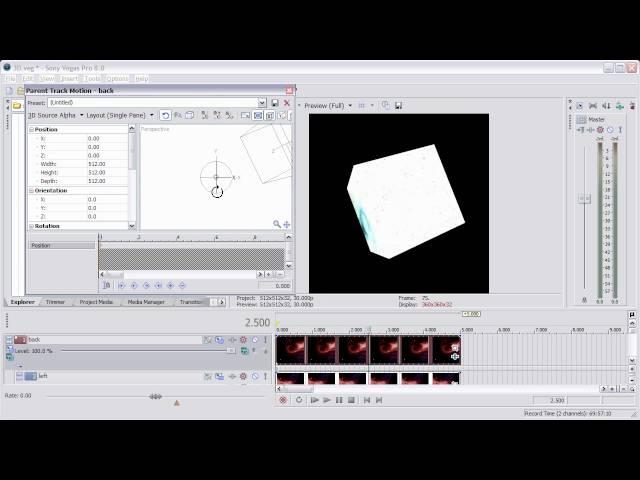 3D cube test in Sony Vegas