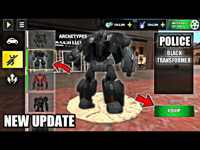 Police Black Transformer Car In Rope Hero Vice Town Shop