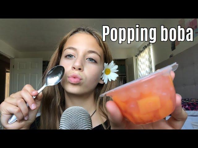 ASMR eating Popping Boba! Bubble fruit!