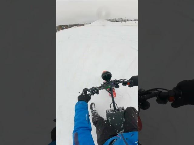 Testride with electric snowbike, MoonBikes