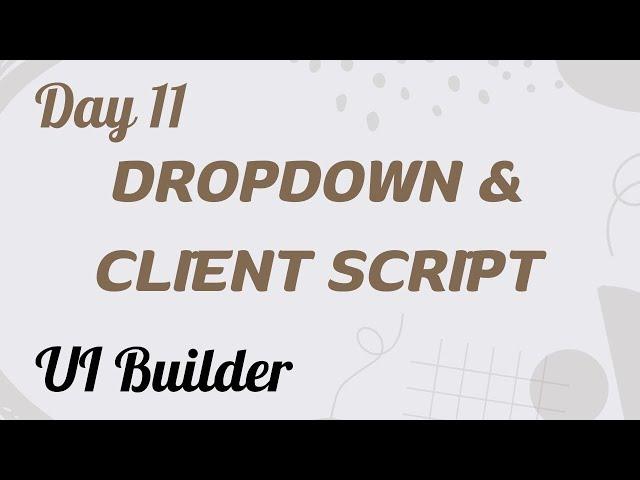 Dropdown component & Client Script Call | UI Builder Day 11