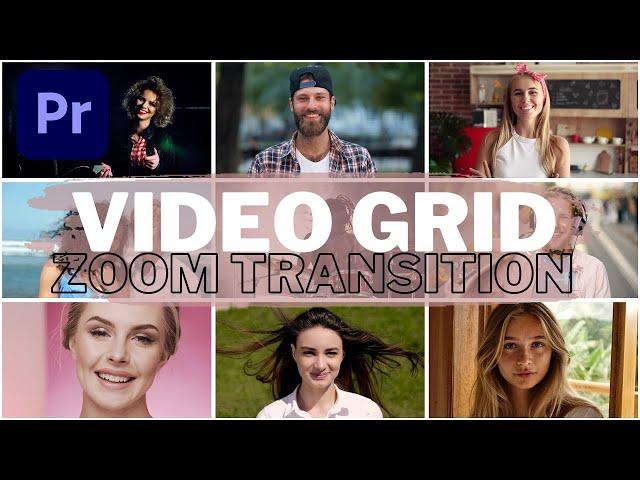 How to Create Video Grid/Wall Zoom Transition in Premiere Pro (Hindi) | video grid zoom transition