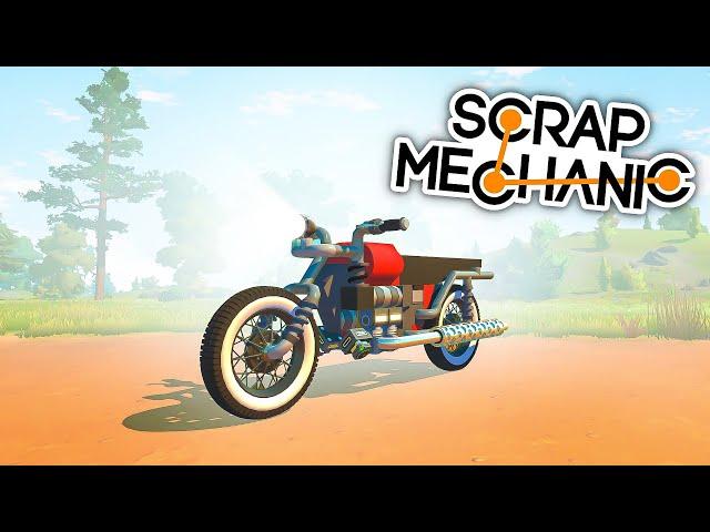 БИТВА: СТРОИМ МОТОЦИКЛ В SCRAP MECHANIC!!!