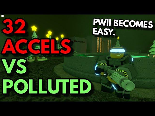 32 ACCELS VS POLLUTED WASTELANDS | ROBLOX Tower Defense Simulator