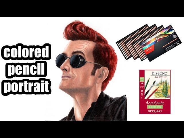 Artist Demonstrates Best Way to Draw GOOD OMENS Character with Colored Pencils!