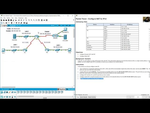 6.8.1 Packet Tracer - Configure NAT for IPv4