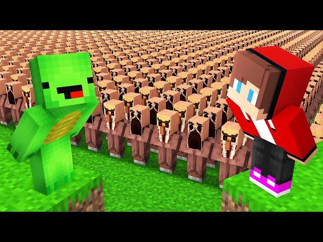 JJ and Mikey Command Scary Villagers Army in Minecraft! (Maizen)