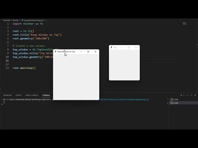 How to Keep a Tkinter window on Top? (3 Methods)