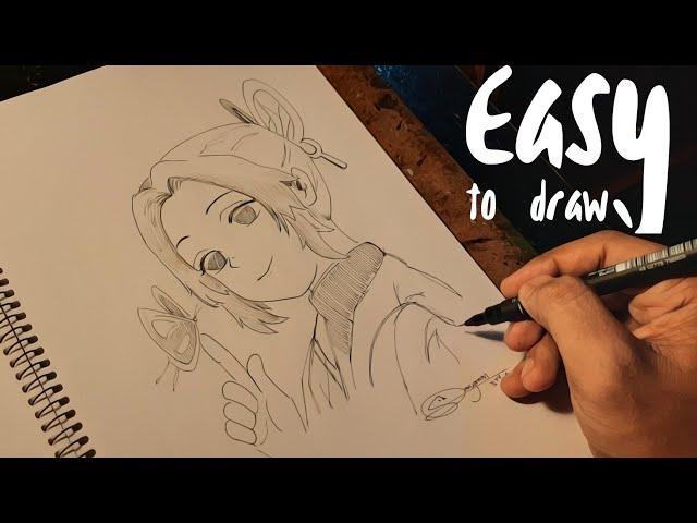 Easy anime drawing || SHINOBU KOCHO || Demon Slayer