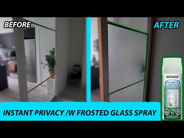 Frosted Glass Spray Before & After - How to Spray Frosted Glass Spray for Privacy Spray