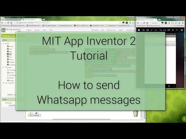 Android Tutorial  - How to send WhatsApp messages with MIT App Inventor 2