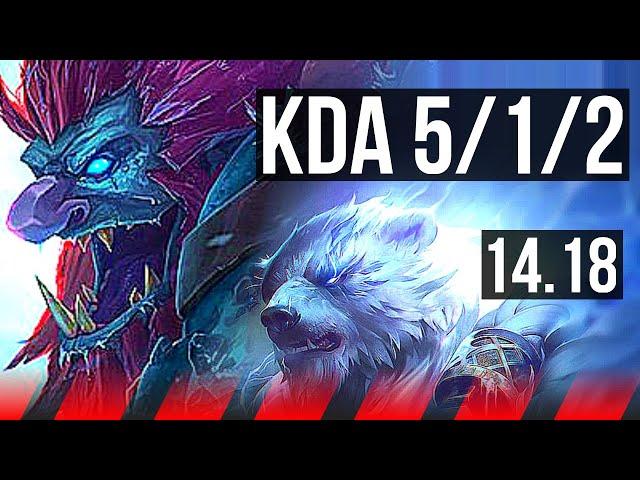 TRUNDLE vs VOLIBEAR (TOP) | 5/1/2, 500+ games | EUW Master | 14.18