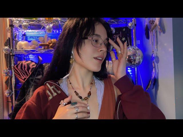 ASMR tapping on my handmade necklaces