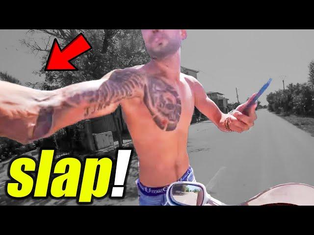 TOUGH GUY ATTACKS BIKERS | EPIC & CRAZY MOTORCYCLE MOMENTS 2024 - #77