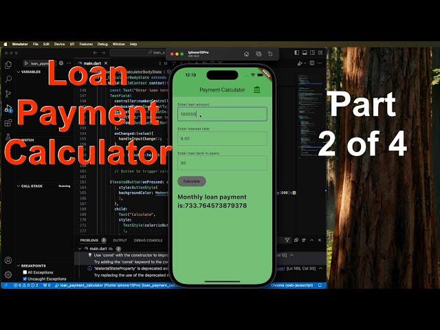 Flutter: Loan Payment Calculator App - Part 2 #flutter #vscode #dart #appleapp