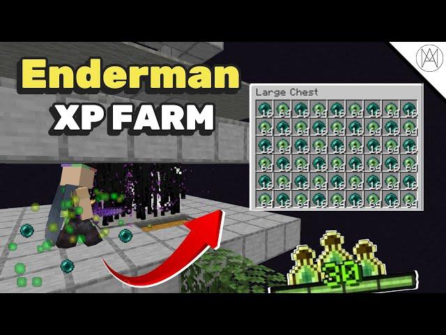 How To Build An Enderman XP Farm [EASY] Minecraft MCPE BEDROCK PS5 PC Xbox And Java 1.21