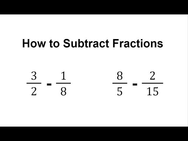 How to Subtract Fraction / Fraction Subtraction / Subtracting Fractions / Subtraction of Fractions