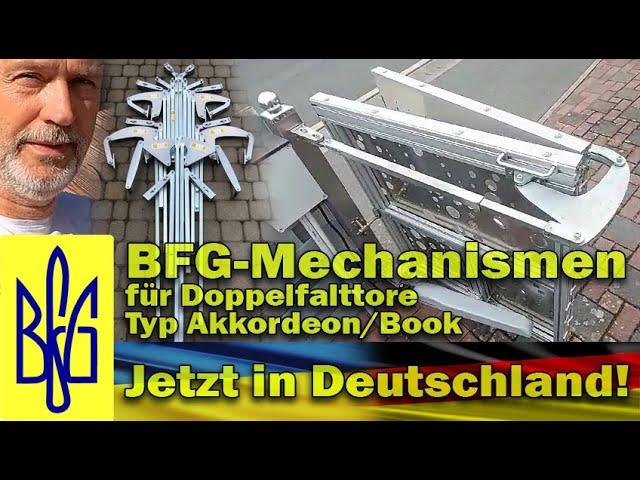 BFG-Bausatz zum Selbermachen für Doppelfalttore Typ Akkordeon/Book–jetzt in Deutschland erhältlich!