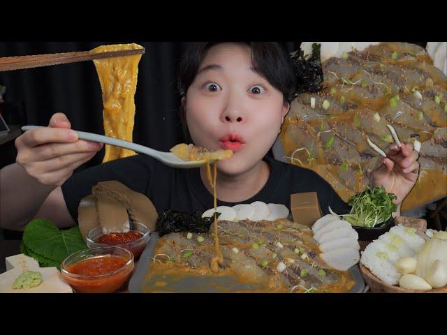 해삼내장에 물든 우럭장!! Mukbang eating show