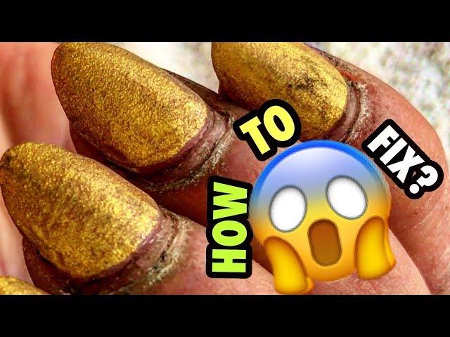 RUINED HARD WORKER NAILS #TRANSFORMATION and #HARDWARE  MANICURE at home  BEST NAIL ART 2018