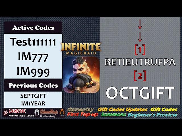 5th New Gift Code Update Infinite Magicraid