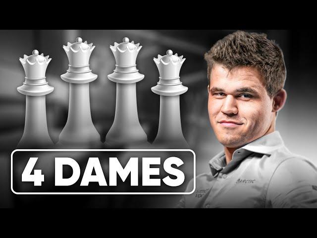 Magnus CARLSEN joue le NUMÉRO 1 Français avec 4 DAMES sur l’échiquier !!