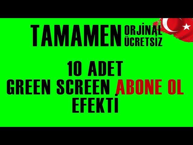 10 Adet GREEN SCREEN ABONE OL Efekti | Ücretsiz