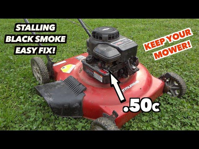 Fixing A Push mower for .50c  ...That Stalls, Black Smoke and Hard Starting