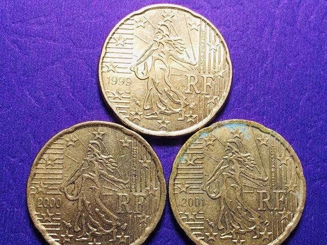 France 20 Euro Cent 1999 - 2000 - 2001